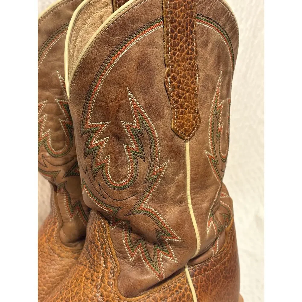 Cody James Handcrafted Mexico Bison Print Leather Western Cowboy Boots Men’s 7D